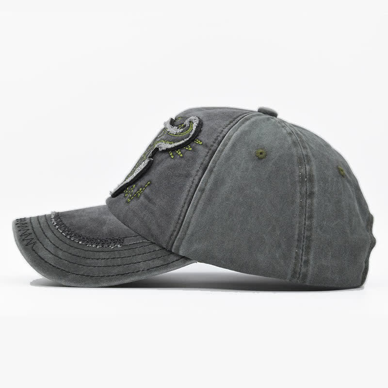 Cappellino da baseball vintage street style con ricamo a forma di toro - image 3