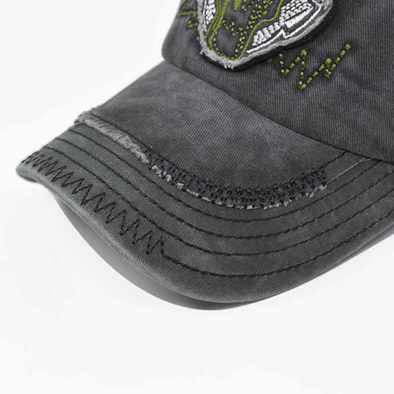 Cappellino da baseball vintage street style con ricamo a forma di toro