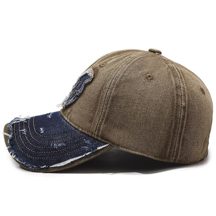 Cappellino da baseball lavato con ricamo a farfalla e colori abbinati retrò