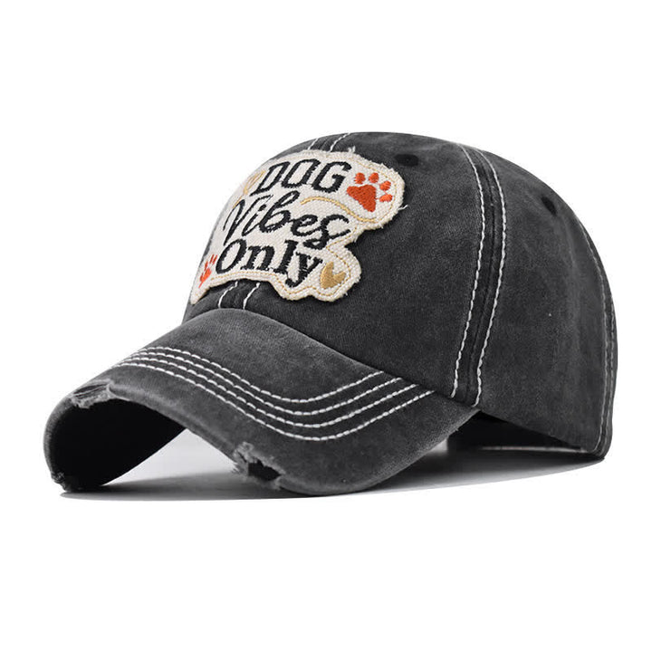 Cappellino da baseball lavato ricamato "Dog Vibes Only"