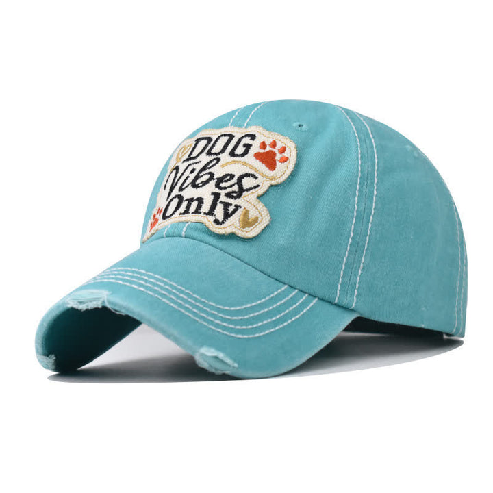 Cappellino da baseball lavato ricamato "Dog Vibes Only"