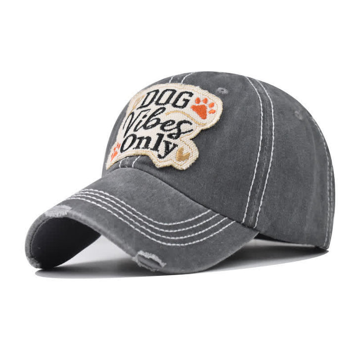 Cappellino da baseball lavato ricamato "Dog Vibes Only"