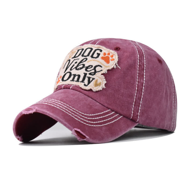 Cappellino da baseball lavato ricamato "Dog Vibes Only"