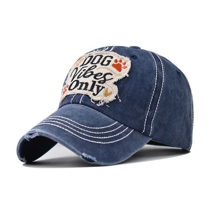 Cappellino da baseball lavato ricamato "Dog Vibes Only"