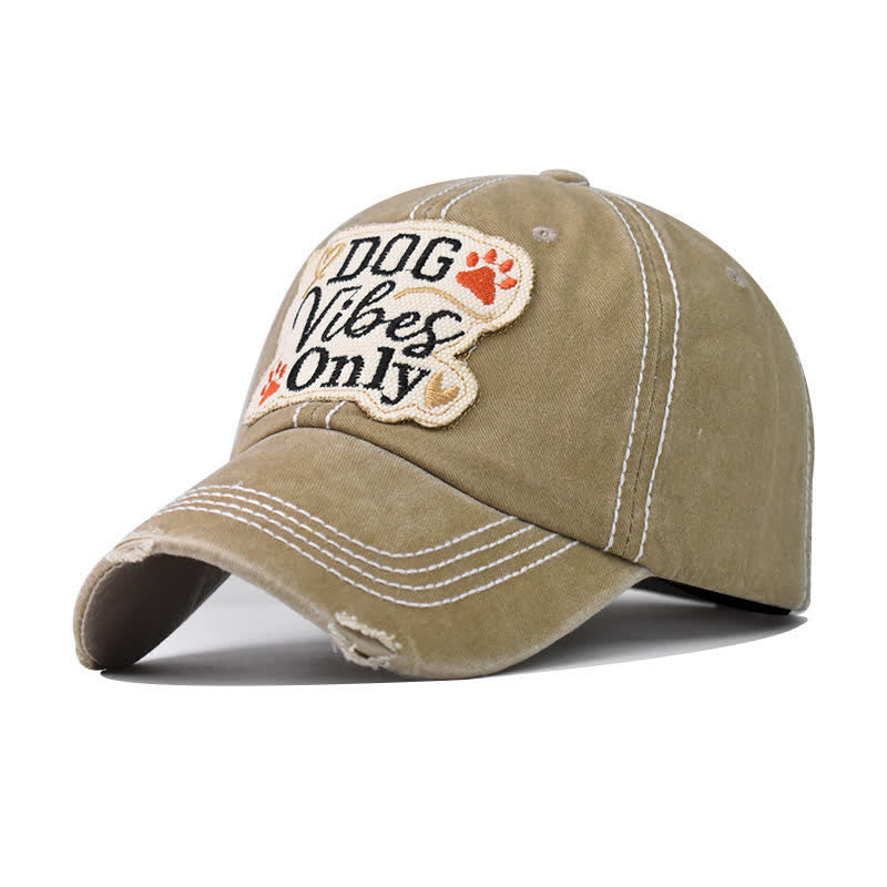 Cappellino da baseball lavato ricamato "Dog Vibes Only"