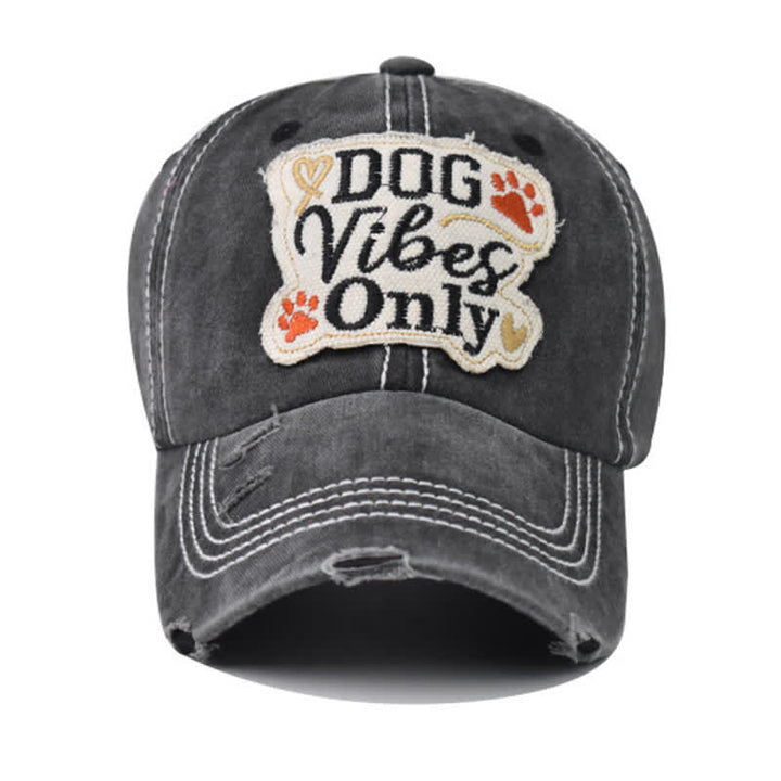 Cappellino da baseball lavato ricamato "Dog Vibes Only"