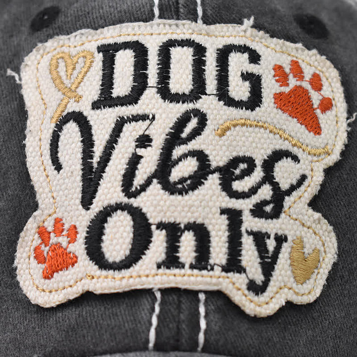 Cappellino da baseball lavato ricamato "Dog Vibes Only"