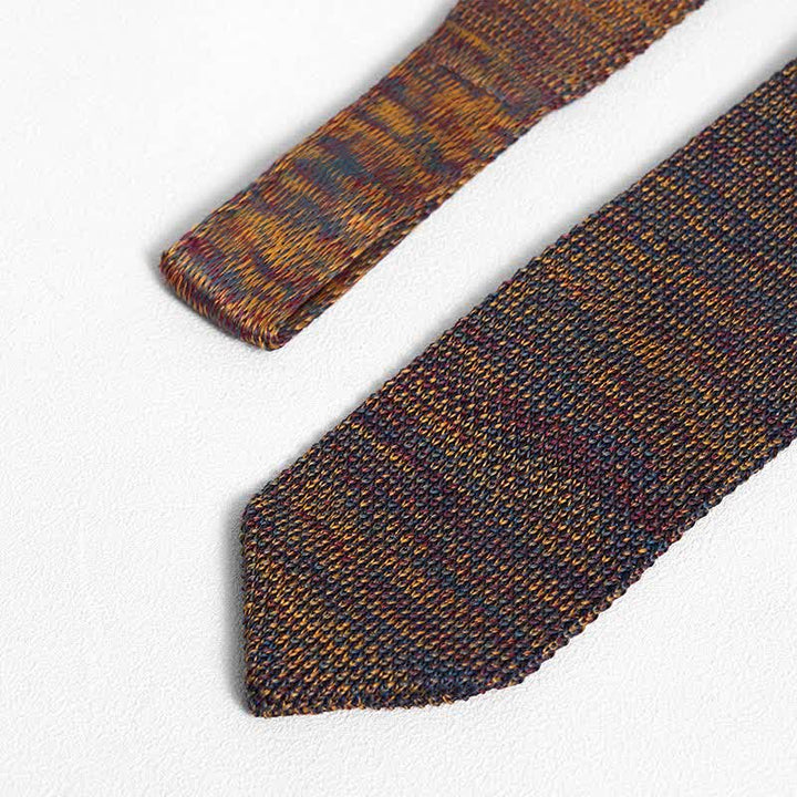 Cravatta lavorata a maglia a righe colorate miste da uomo - image 11