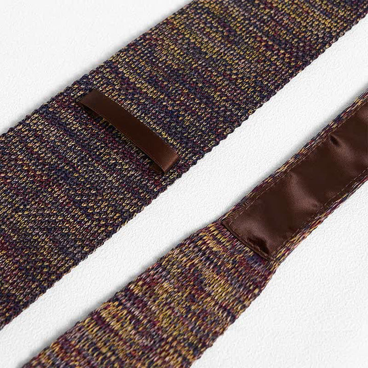 Cravatta lavorata a maglia a righe colorate miste da uomo