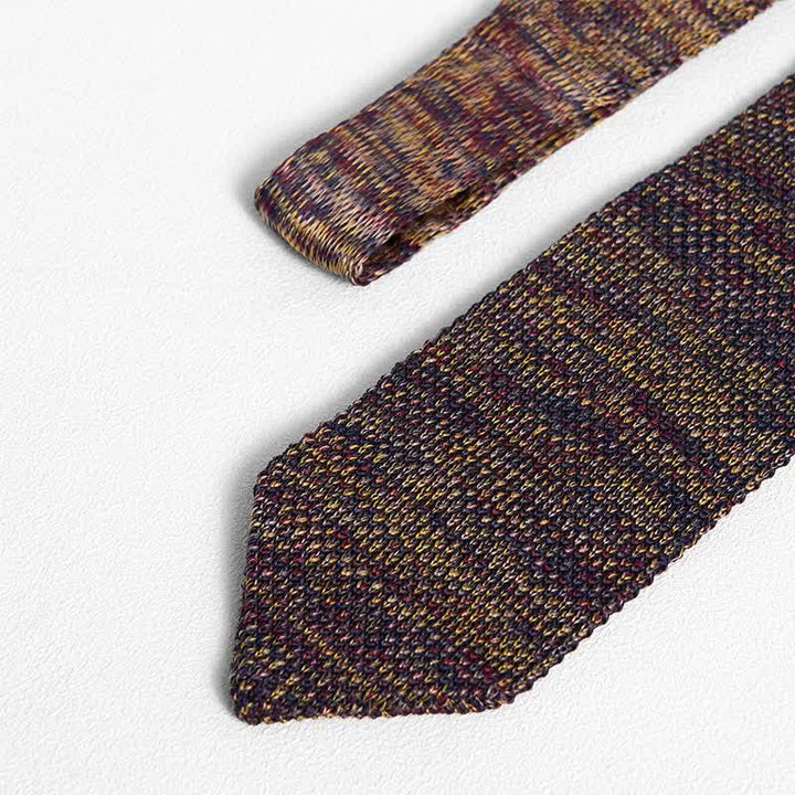 Cravatta lavorata a maglia a righe colorate miste da uomo - image 14