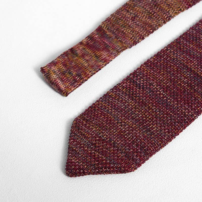 Cravatta lavorata a maglia a righe colorate miste da uomo