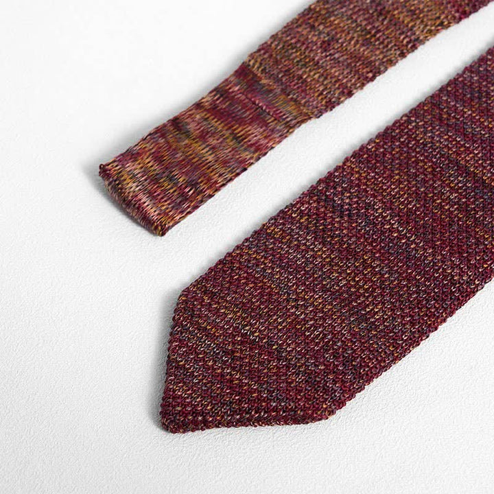 Cravatta lavorata a maglia a righe colorate miste da uomo