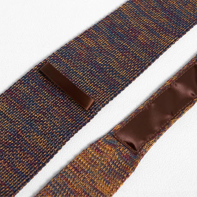 Cravatta lavorata a maglia a righe colorate miste da uomo