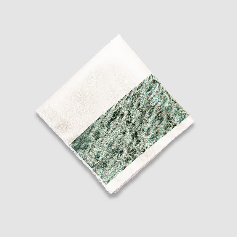 Fazzoletto da taschino a righe spesse con colori a contrasto da uomo - Bianco e verde - image 3