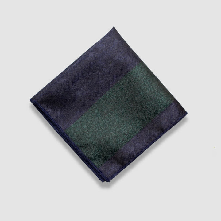 Fazzoletto da taschino a righe spesse con colori a contrasto da uomo - Blu navy e verde scuro - image 9