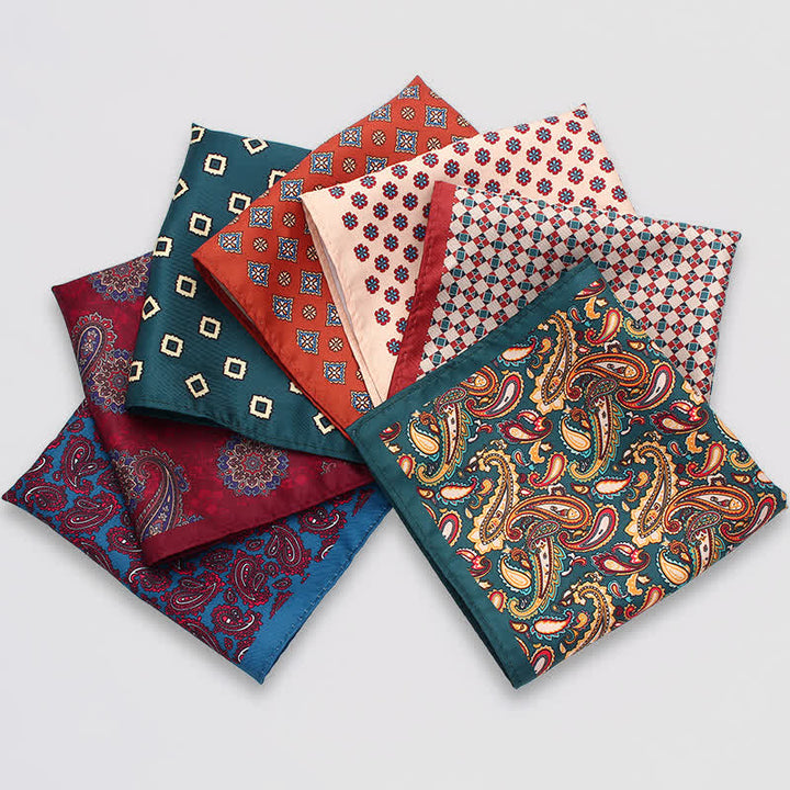 Fazzoletto da taschino da uomo con motivo Paisley Dots Vintage