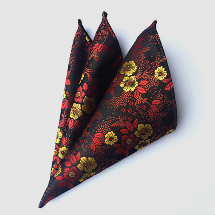 Fazzoletto da taschino da uomo con fiori Paisley colorati - Nero - image 7