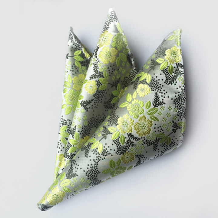 Fazzoletto da taschino da uomo con fiori Paisley colorati - Verde chiaro - image 8
