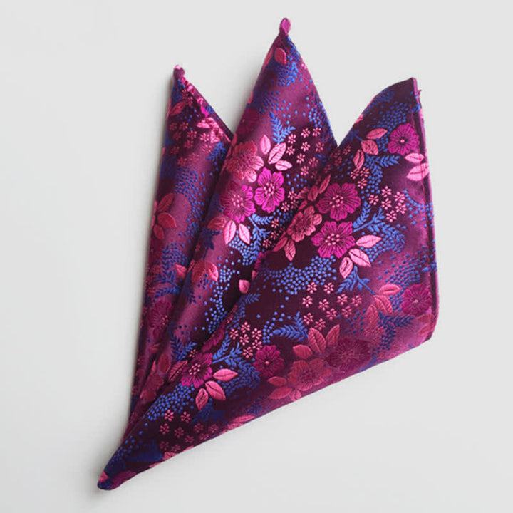 Fazzoletto da taschino da uomo con fiori Paisley colorati - Viola - image 5