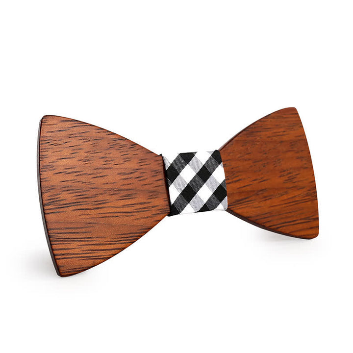 Papillon in legno di bambù fatto a mano da uomo - Plaid - image 6