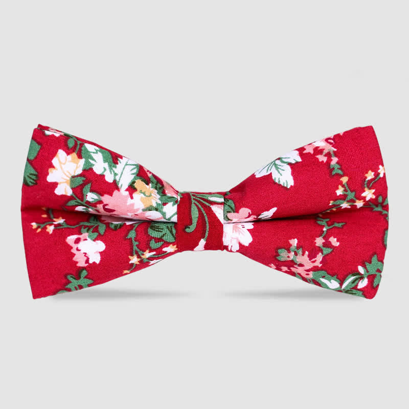Papillon da uomo in cotone con stampa floreale Forest