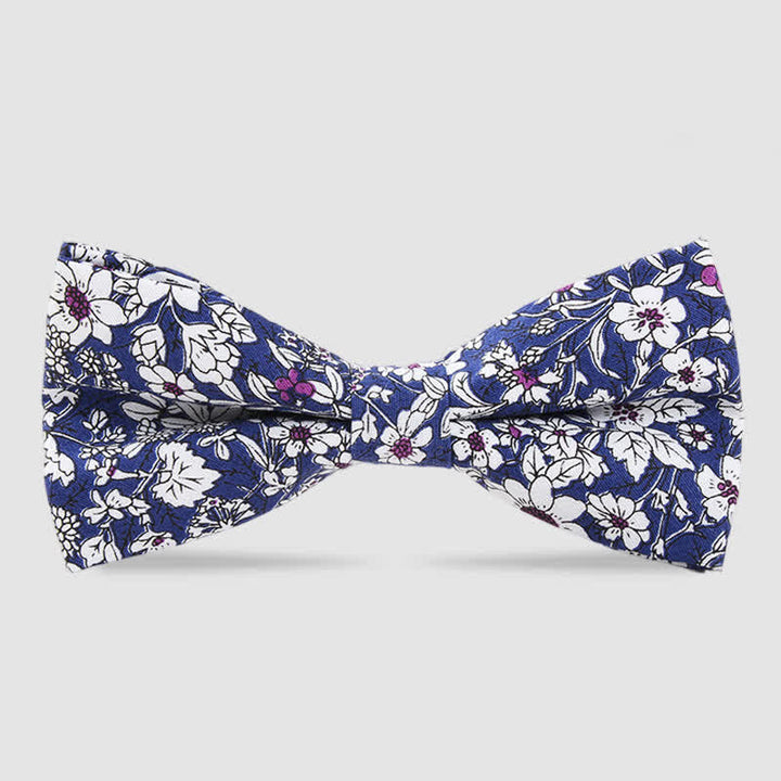 Papillon da uomo in cotone con stampa floreale Forest