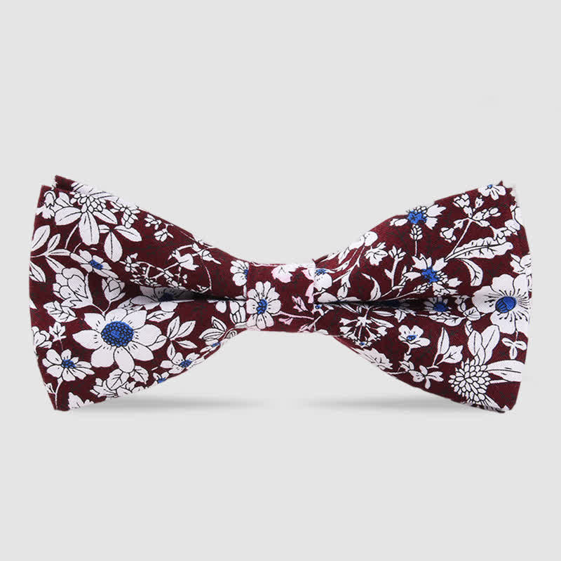 Papillon da uomo in cotone con stampa floreale Forest