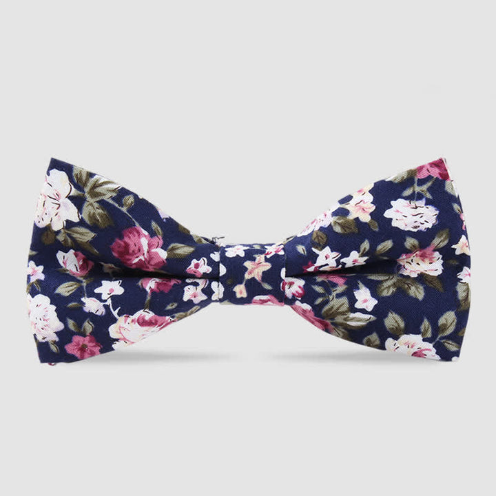 Papillon da uomo in cotone con stampa floreale Forest