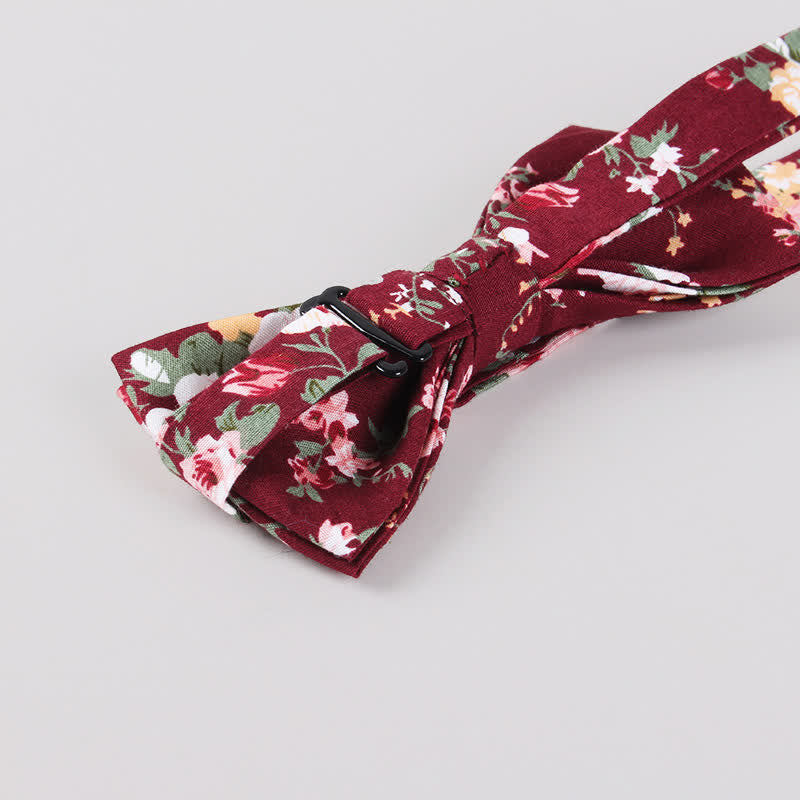 Papillon da uomo in cotone con stampa floreale Forest
