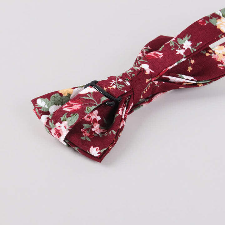 Papillon da uomo in cotone con stampa floreale Forest