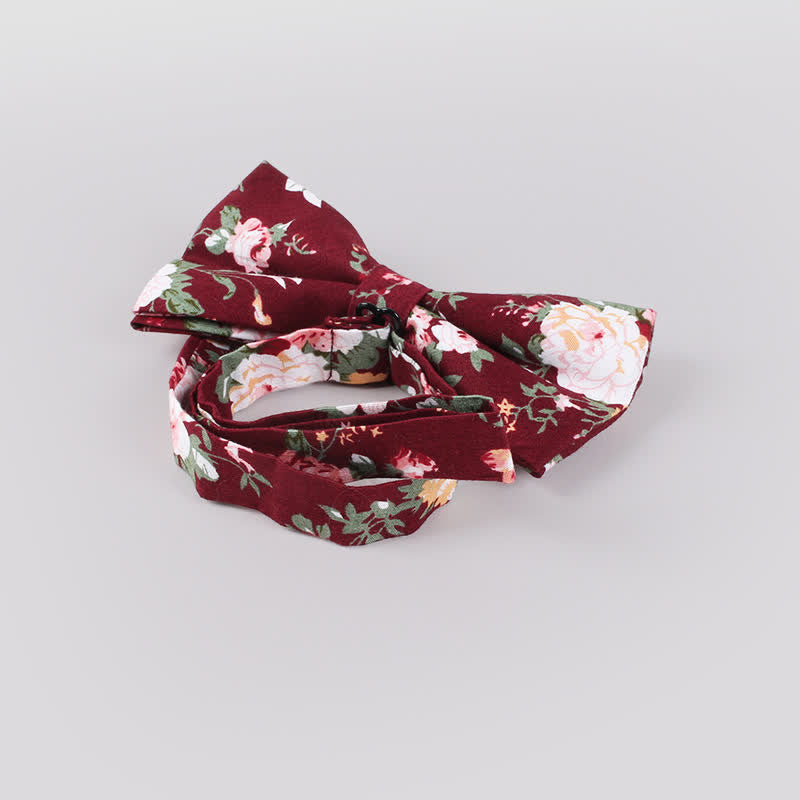 Papillon da uomo in cotone con stampa floreale Forest