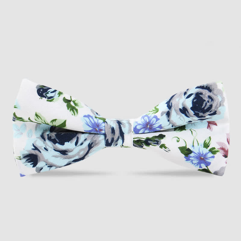 Papillon da uomo in cotone con stampa floreale Forest