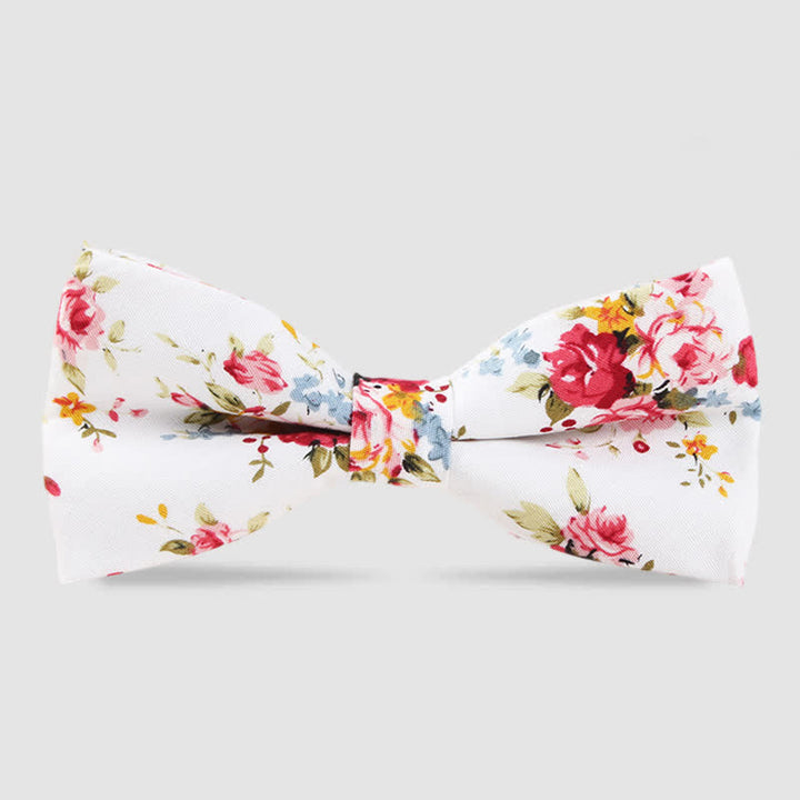 Papillon da uomo in cotone con stampa floreale Forest