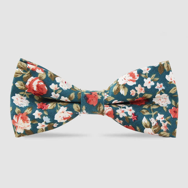 Papillon da uomo in cotone con stampa floreale Forest