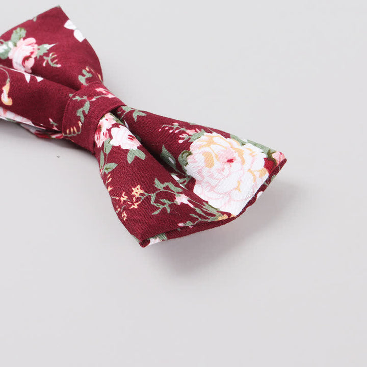 Papillon da uomo in cotone con stampa floreale Forest
