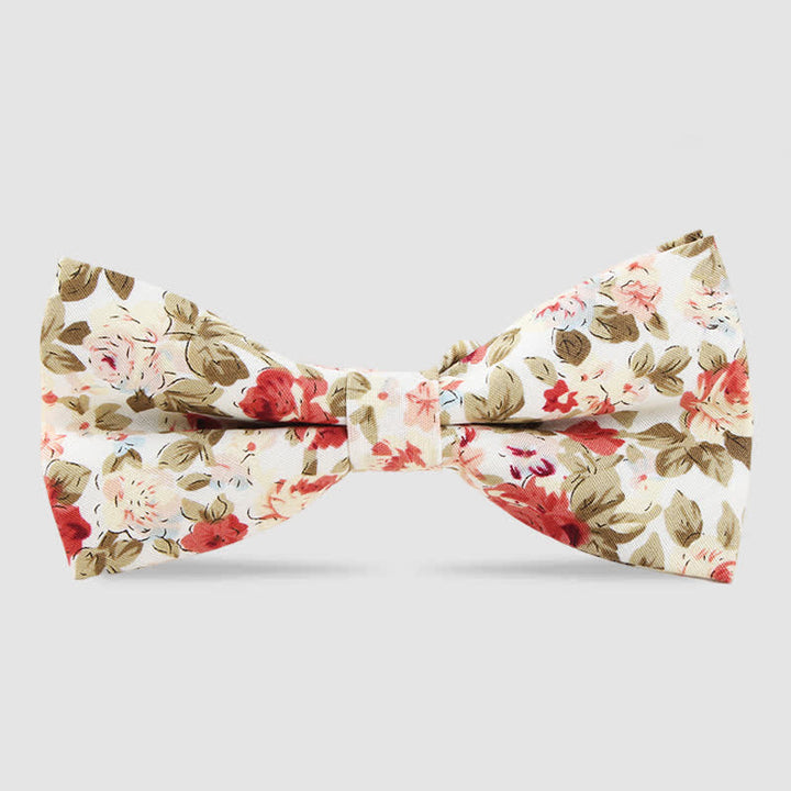 Papillon da uomo in cotone con stampa floreale Forest