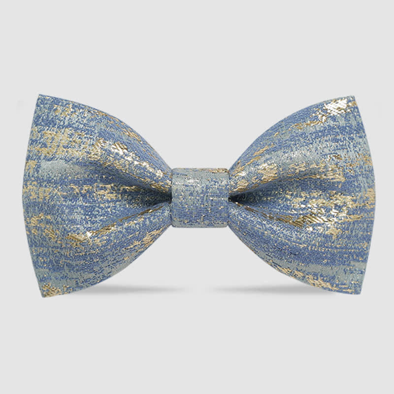 Papillon classico da uomo con glitter oro - Azzurro chiaro - Stile n. 1 - image 5