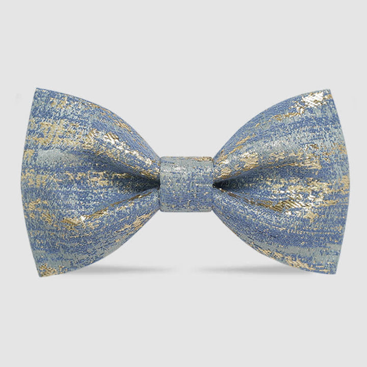 Papillon classico da uomo con glitter oro - Azzurro chiaro - Stile n. 1 - image 5