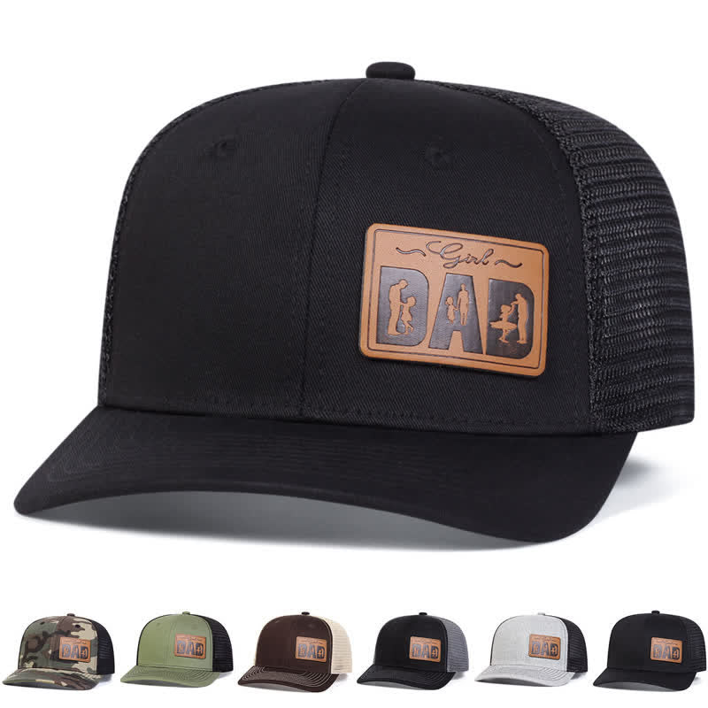 Cappello da camionista regolabile con toppa in pelle per ragazza e papà - image 0