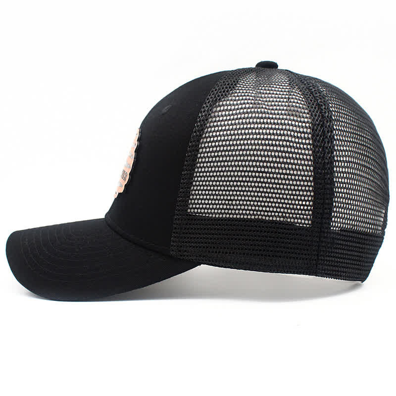 Cappello da camionista con toppa in pelle e bandiera USA "Best Dad Ever"