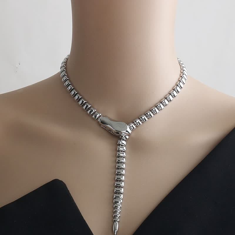 Cintura in metallo con catena a forma di serpente retrò da donna - image 10