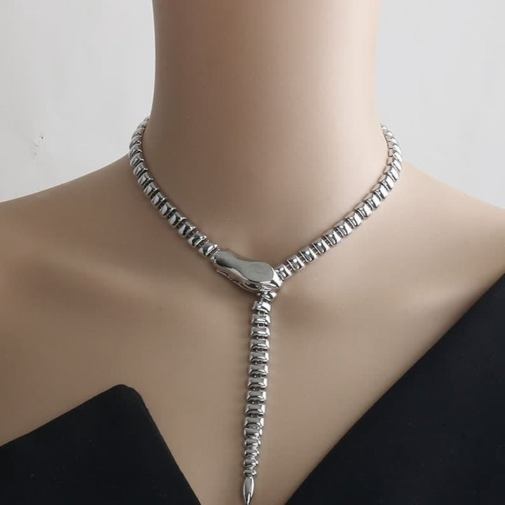 Cintura in metallo con catena a forma di serpente retrò da donna - image 10