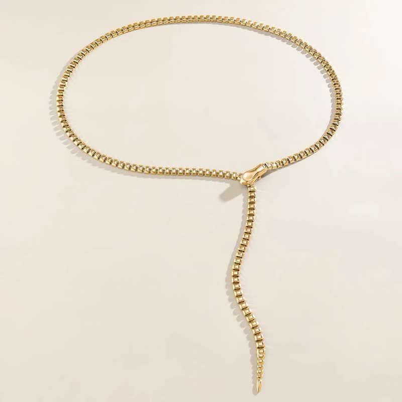 Cintura in metallo con catena a forma di serpente retrò da donna