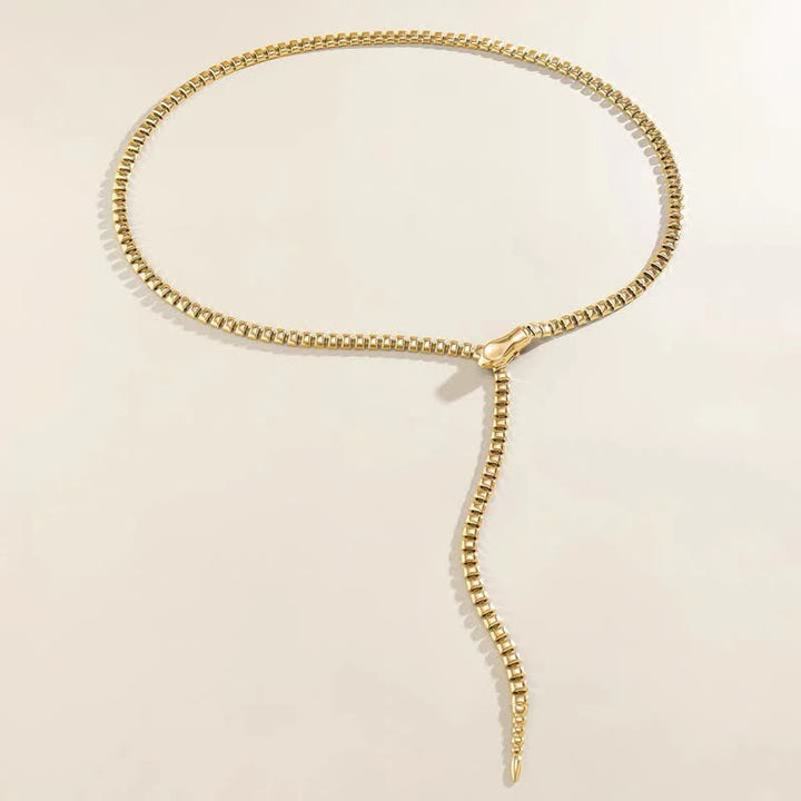 Cintura in metallo con catena a forma di serpente retrò da donna - image 3
