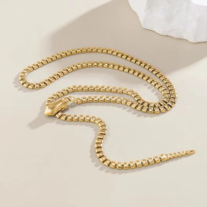 Cintura in metallo con catena a forma di serpente retrò da donna