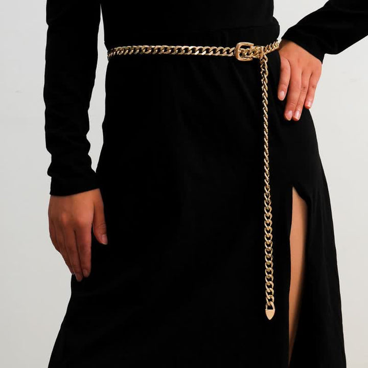 Cintura in metallo con catena a maglie multiple da donna