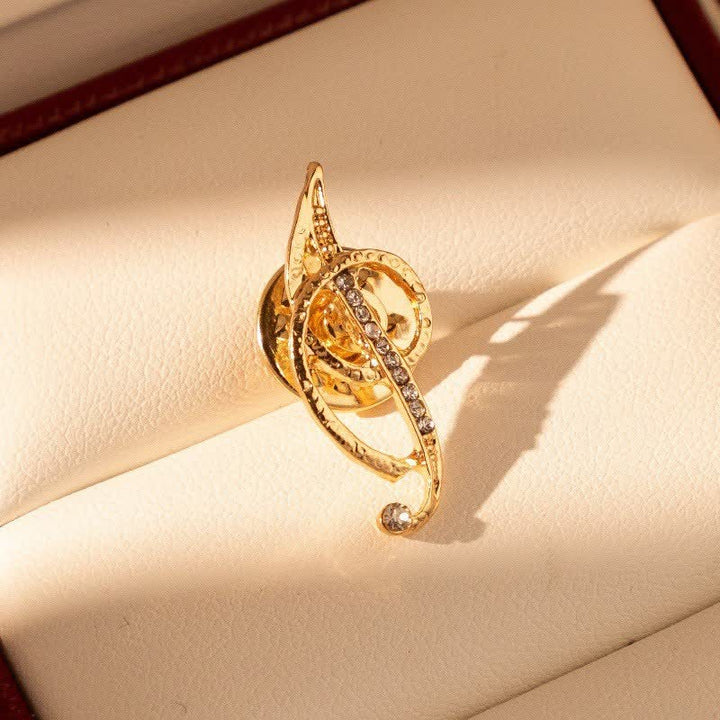 Spilla con lettera iniziale in oro 26 dell'alfabeto con strass
