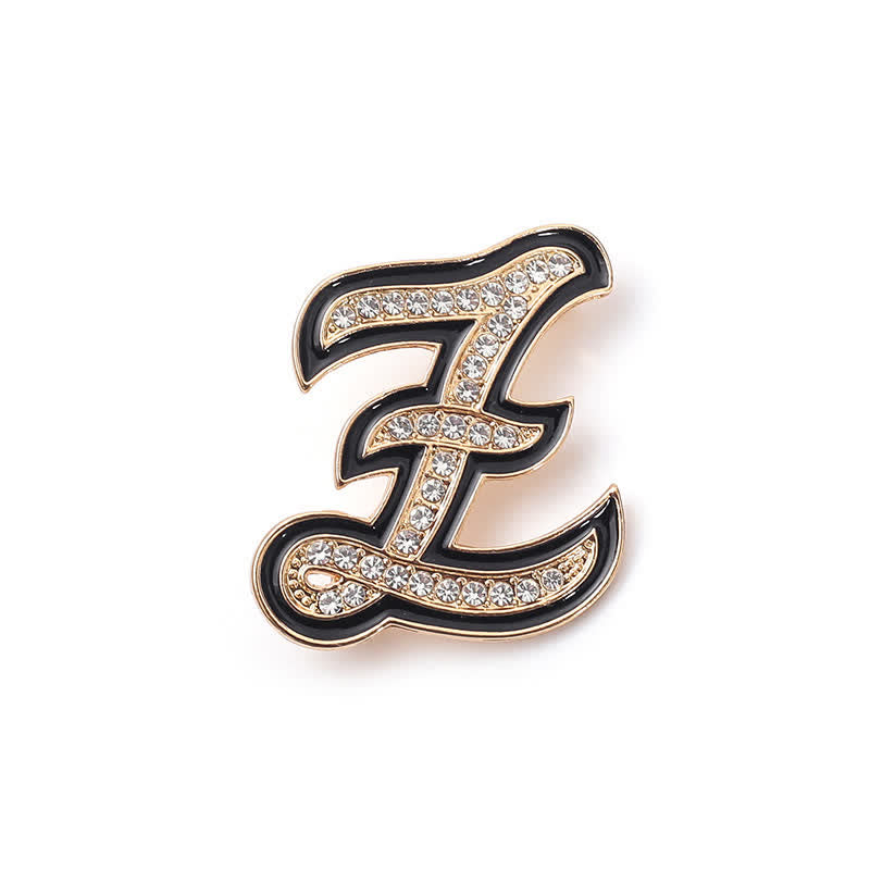 Spilla con lettera iniziale smaltata nera e strass, alfabeto 26 - Z - image 30