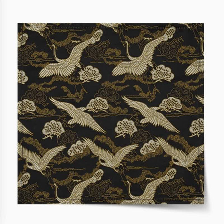 Papillon di lusso da uomo in jacquard con motivo gru dorato