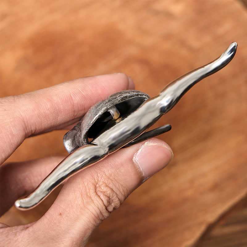 Cintura in pelle con fibbia argentata e coltello nascosto fai da te con testa di Longhorn unica